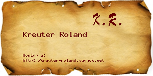 Kreuter Roland névjegykártya
